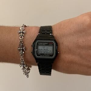 Casio Digital Watch Black Silver Accents Unisex Retro Y2K Quartz New